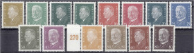 Briefmarken
Deutschland
Deutsches Reich
3 Pf. - 80 Pf. Reichspräsidenten 1928, kompletter Satz in postfrischer Erhaltung inkl. Nr. 412 mit Wasserze...