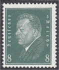 Briefmarken
Deutschland
Deutsches Reich
8 Pf. Friedrich Ebert 1928, postfrische Kabinetterhaltung, grünliche Gummierung, tiefst geprüft Schlegel BP...