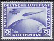 Briefmarken
Deutschland
Deutsches Reich
2 M Südamerika 1930, postfrisch in durchschnittlicher Erhaltung, Wasserzeichen Y, geprüft Schlegel BPP. Mi....