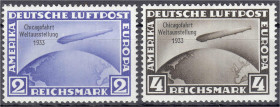 Briefmarken
Deutschland
Deutsches Reich
2 M und 4 M Chicagofahrt 1933, zwei postfrische Werte geprüft Schlegel BPP. Mi. 700,-€. ** Michel 497-498....
