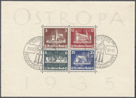 Briefmarken
Deutschland
Deutsches Reich
Ostropa-Block 1935, sauber gestempelt mit ESST ,,KÖNIGSBERG 23.6.35", sehr gute Erhaltung, tiefst geprüft S...