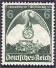 Briefmarken
Deutschland
Deutsches Reich
12 Pf. Reichsparteitag 1935, ungebraucht, seitenverkehrtes Wasserzeichen (Schenkel nach rechts). Kurzbefund...