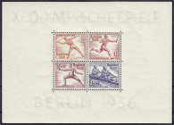 Briefmarken
Deutschland
Deutsches Reich
Olympische Sommerspiele 1936, postfrischer Block 6 z (dickes Papier ab 0,19mm), geprüft Schlegel BPP. Mi. 3...
