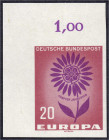 Briefmarken
Deutschland
Bundesrepublik Deutschland
20 Pf. Europa 1964, ungezähnt in postfrischer Erhaltung, linke obere Bogenecke. Selten. ** Miche...