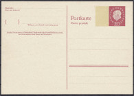 Briefmarken
Deutschland
Bundesrepublik Deutschland
20 Pf. Heuss-Medaillon 1960, Ganzsache mit breitem Lumogen-Beidruck (Type I), farbfrisch und tad...