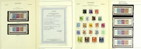 Briefmarken
Lots und Sammlungen
Deutschland (alphabetisch)
Gemeinschaftsausgaben 1946-1948 **/gest./Briefe: Interessante Sammlung mit zahlreichen B...