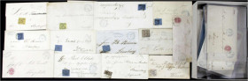 Briefmarken
Briefe
Lots und Sammlungen Deutschland (alphabetisch)
Altdeutschland-Braunschweig: Kleine Schachtel mit ca. 60 frankierten Belegen, tei...