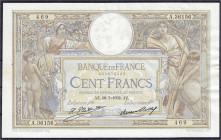 Banknoten
Ausland
Frankreich
100 Francs 28.7.1932. I-II, min. Nadelstich. Pick 78b.