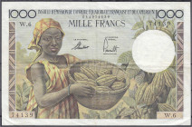 Banknoten
Ausland
Französ. Äquatorialafrika
1000 Francs o.D. (1957). III, selten. Pick 34.