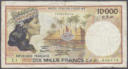Banknoten
Ausland
Französ. Pazifik
10.000 Francs o.D. (1985). III-, kl. Nadelstich. Pick 4a.