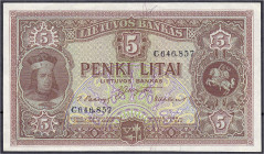 Banknoten
Ausland
Litauen
5 Litai 24.6.1929. I-II, selten. Pick 26a.
