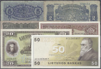 Banknoten
Ausland
Litauen
6 seltene Scheine aus 1922 bis 1991. Von 5 Centai bis 50 Litu. Pick. 9a, 14a, 15a, 26a, 27a, 49a. I- bis IV