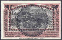 Banknoten
Ausland
Österreich
Schwarzach Marktgemeinde: 50 Heller o.D. bis 31.12.1920. Seltener Fehldruck. Rückseite zusätzlich auf der Vorderseite ...