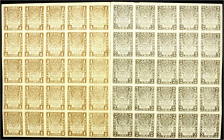 Banknoten
Ausland
Russland
2 Druckbögen zu je 25 Scheinen der 1 und 2 Rubel-Ausgabe o.D. (1919). Selten komplett erhalten. II-III. Pick 81 und 82 j...