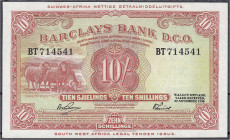 Banknoten
Ausland
Südwest-Afrika
10 Shillings 29.11.1958. I-, selten. Pick 4b.