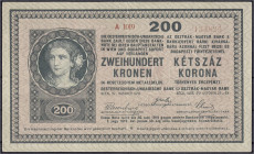 Banknoten
Ausland
Ungarn
200 Korona 27.10.1918. Serie A 1019. III, selten. Pick 14.
