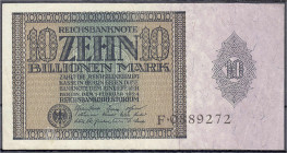Banknoten
Die deutschen Banknoten ab 1871 nach Rosenberg
Deutsches Reich, 1871-1945
10 Billionen Mark 1.2.1924. Serie F. III, selten. Rosenberg 134...