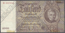 Banknoten
Die deutschen Banknoten ab 1871 nach Rosenberg
Deutsches Reich, 1871-1945
1000 Reichsmark 22.2.1936. Unterdruckbuchstabe E, Serie B, mit ...