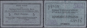 Banknoten
Die deutschen Banknoten ab 1871 nach Rosenberg
Deutsches Reich, 1871-1945
Fehldruck 5 Rupien Interims-Banknote 1.2.1916, wir DOA-35d jedo...