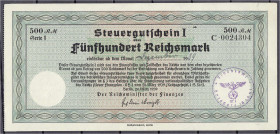 Banknoten
Die deutschen Banknoten ab 1871 nach Rosenberg
Deutsches Reich, 1871-1945
Steuerschein zu 500 Reichsmark 1939. Einlösedatum Dezember 1939...