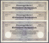 Banknoten
Die deutschen Banknoten ab 1871 nach Rosenberg
Deutsches Reich, 1871-1945
3 X Steuerschein zu 1000 Reichsmark 24.3.1939. Einlösbar ab Feb...