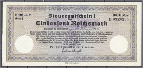 Banknoten
Die deutschen Banknoten ab 1871 nach Rosenberg
Deutsches Reich, 1871-1945
Steuerschein zu 1000 Reichsmark 24.3.1939. Einlösbar ab Mai 194...