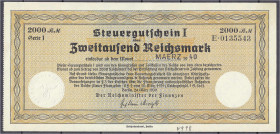 Banknoten
Die deutschen Banknoten ab 1871 nach Rosenberg
Deutsches Reich, 1871-1945
Steuerschein zu 2000 Reichsmark 24.3.1939. Einlösbar ab März 19...