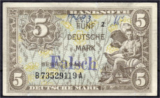 Banknoten
Die deutschen Banknoten ab 1871 nach Rosenberg
Westliche Besatzungszonen und BRD, ab 1948
Fälschung des 5 Deutsche Mark, Serie 1948. Kenn...