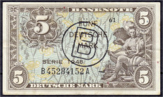 Banknoten
Die deutschen Banknoten ab 1871 nach Rosenberg
Westliche Besatzungszonen und BRD, ab 1948
5 Deutsche Mark, Serie 1948. Kennbuchst. B, Ser...