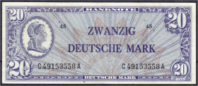 Banknoten
Die deutschen Banknoten ab 1871 nach Rosenberg
Westliche Besatzungszonen und BRD, ab 1948
20 Deutsche Mark (Liberty) o.D. (1948). Serie C...