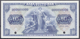 Banknoten
Die deutschen Banknoten ab 1871 nach Rosenberg
Westliche Besatzungszonen und BRD, ab 1948
10 Deutsche Mark Druckprobe 1949 mit doppeltem ...