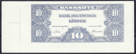 Banknoten
Die deutschen Banknoten ab 1871 nach Rosenberg
Westliche Besatzungszonen und BRD, ab 1948
Einseitiger Probeandruck der Rückseite des 10 M...