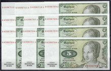 Banknoten
Die deutschen Banknoten ab 1871 nach Rosenberg
Westliche Besatzungszonen und BRD, ab 1948
13 X 5 Deutsche Mark 2.1.1960. Serie B/A alle m...