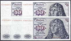 Banknoten
Die deutschen Banknoten ab 1871 nach Rosenberg
Westliche Besatzungszonen und BRD, ab 1948
5 X 10 Deutsche Mark, incl. Austauschnote 2.1.1...