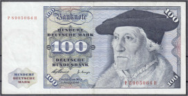 Banknoten
Die deutschen Banknoten ab 1871 nach Rosenberg
Westliche Besatzungszonen und BRD, ab 1948
100 Deutsche Mark 2.1.1960. Serie P/H. III-, kl...