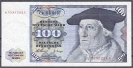 Banknoten
Die deutschen Banknoten ab 1871 nach Rosenberg
Westliche Besatzungszonen und BRD, ab 1948
100 Deutsche Mark 2.1.1960. Serie Q/A. II-III, ...