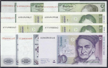 Banknoten
Die deutschen Banknoten ab 1871 nach Rosenberg
Westliche Besatzungszonen und BRD, ab 1948
11 Scheine: 2 X 5 Mark 1960 Serien A/X, B/A, 2 ...
