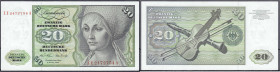 Banknoten
Die deutschen Banknoten ab 1871 nach Rosenberg
Westliche Besatzungszonen und BRD, ab 1948
20 Deutsche Mark Austauschnote 2.1.1970. Serie ...