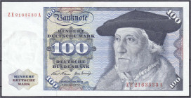 Banknoten
Die deutschen Banknoten ab 1871 nach Rosenberg
Westliche Besatzungszonen und BRD, ab 1948
100 Deutsche Mark Austauschnote 2.1.1970. Serie...