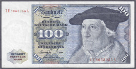 Banknoten
Die deutschen Banknoten ab 1871 nach Rosenberg
Westliche Besatzungszonen und BRD, ab 1948
100 Deutsche Mark Austauschnote 1.6.1977. Serie...