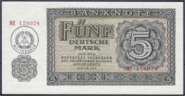 Banknoten
Die deutschen Banknoten ab 1871 nach Rosenberg
Sowjetische Besatzungszone und DDR, 1948-1989
Militärgeld der NVA zu 5 Mark (1955) 1980, m...