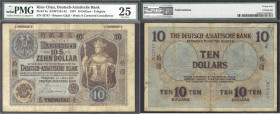 Banknoten
Die deutschen Banknoten ab 1871 nach Rosenberg
Deutsche Auslandsbanken
Zehn Dollar 1.3.1907. Original kursierter Schein mit 2 Originalunt...