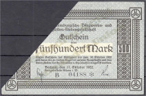Banknoten
Deutsches Notgeld und KGL
Altena (Westfalen)
Deutsch-Luxemburgische Bergwerks- und Hütten-Aktiengesellschaft, 500 Mark 11.10.1922. Wz. Ri...
