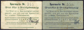 Banknoten
Deutsches Notgeld und KGL
Althain (Schlesien)
Raiffeisenscher Spar und Darlehenskassenverein, 1 u. 2 GPfg. o.D., glatter Karton. Rückseit...
