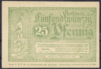 Banknoten
Deutsches Notgeld und KGL
Berlin (Brandenburg)
Gesellschaft für Gutschein Reklame, 25 Pfg. 5.8.1920. Ohne Wz. II-, kl. Nadelstiche. Tiest...