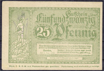 Banknoten
Deutsches Notgeld und KGL
Berlin (Brandenburg)
Gesellschaft für Gutschein Reklame, 25 Pfg. 5.8.1920. Ohne Wz. II-, Ecke unten links stump...