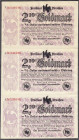 Banknoten
Deutsches Notgeld und KGL
Berlin (Brandenburg)
3 zusammenhängende Scheine als senkr. Dreierstreifen zu je 2,10 GMk vom 31.10.1923. In den...