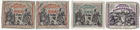 Banknoten
Deutsches Notgeld und KGL
Bielefeld (Westfalen)
4 Scheine mit hübschen Borten: 2 X 5000 Mark 15.2.1923 Jute rot/schwarz, wie vor Jute grü...