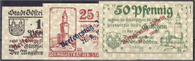 Banknoten
Deutsches Notgeld und KGL
Idstein (Hessen-Nassau)
3 Scheine: 10, 25, 50 Pfennig mit Aufdruck "Verkehrstag Idstein 21.8.1921". II-III, seh...