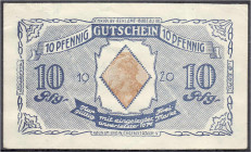 Banknoten
Deutsches Notgeld und KGL
Köln (Rheinland)
Briefmarkengeld, K.H. Kjölby Reklame-Atelier, Schilder, Plakate, Cliches, Inserate 10 Pfg. 192...